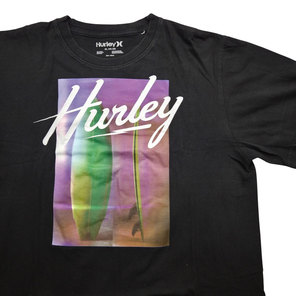 Hurley Surfboard‎ Graphic T Shirt Cotton Black Unisex XL